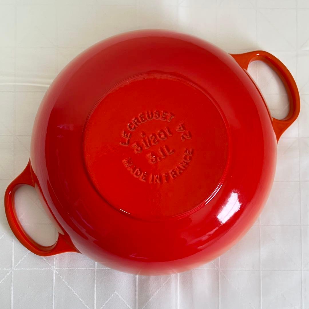 【美品】LE CREUSETル・クルーゼマルミット24cm シグニチャーオレンジ