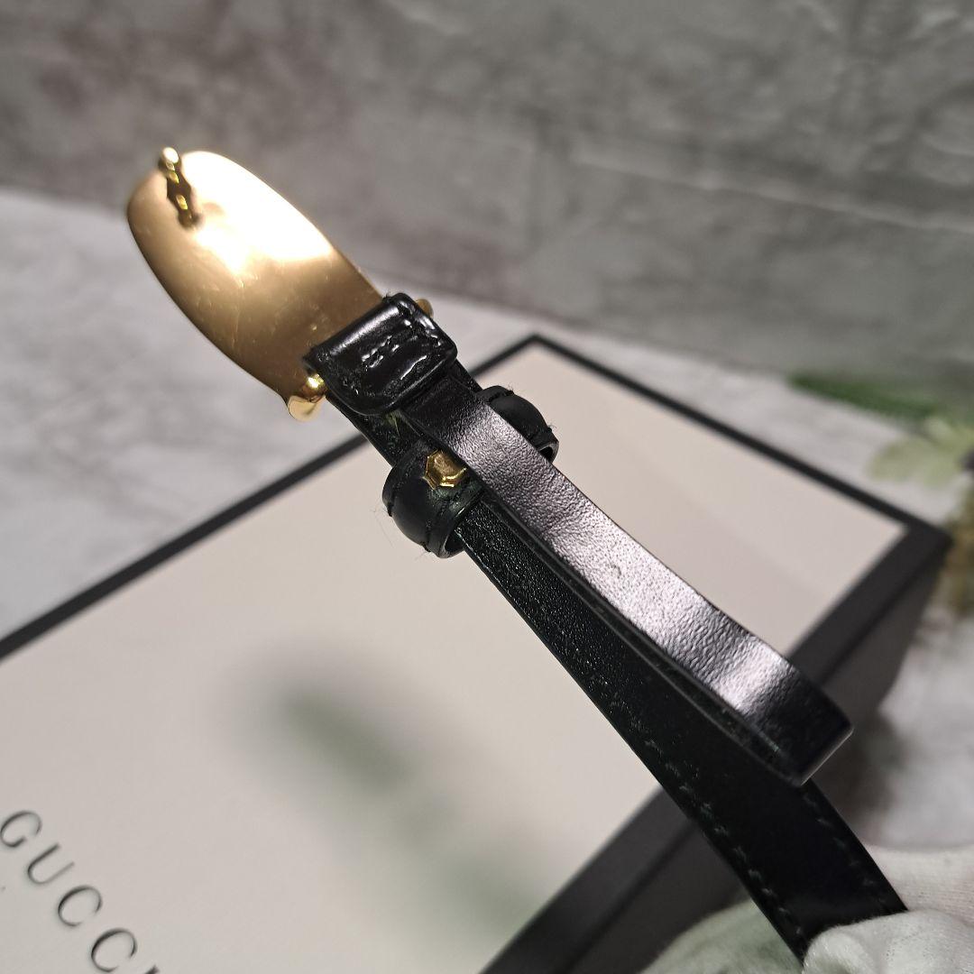✨️超美品✨️GUCCI グッチ ベルト ブラック レザー　 ゴールドバックル