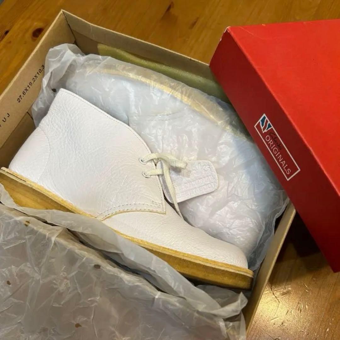 【超美品】Clarks Desert Boot デザートブーツホワイトUS6.5