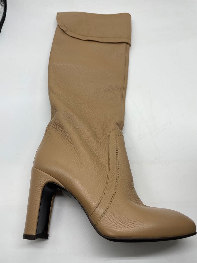 美品 Fabiani イタリア製 羊革 ロングブーツ 38 24cm ベージュ