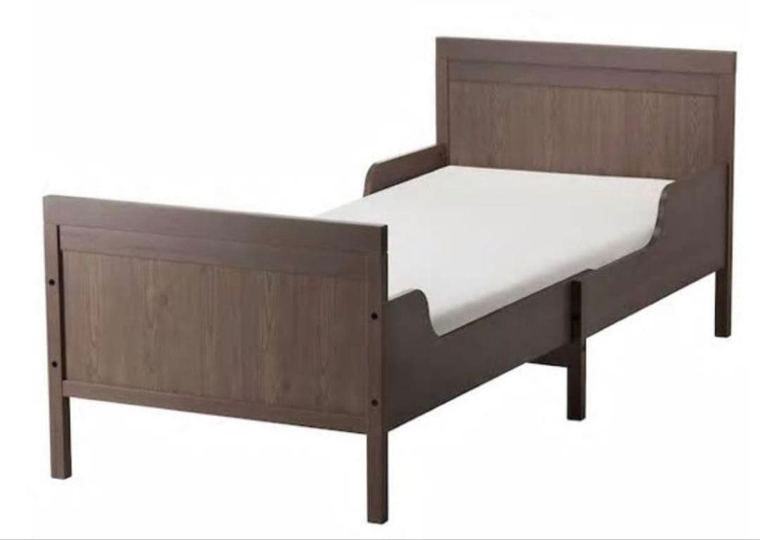 IKEA　シングルベッド　ベビー〜子ども　伸長式 グレーブラウン