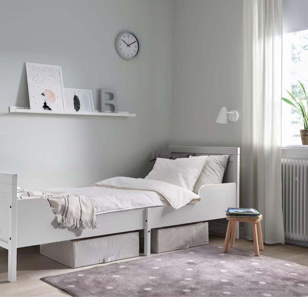 IKEA　シングルベッド　ベビー〜子ども　伸長式 グレーブラウン