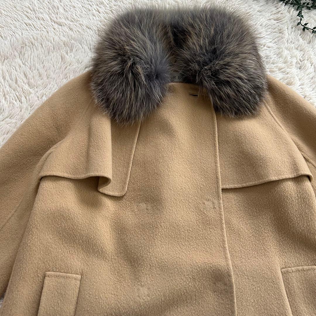 美品✨アドーア ゴールデンアイランドフォックスカシミヤ混 ウールコート