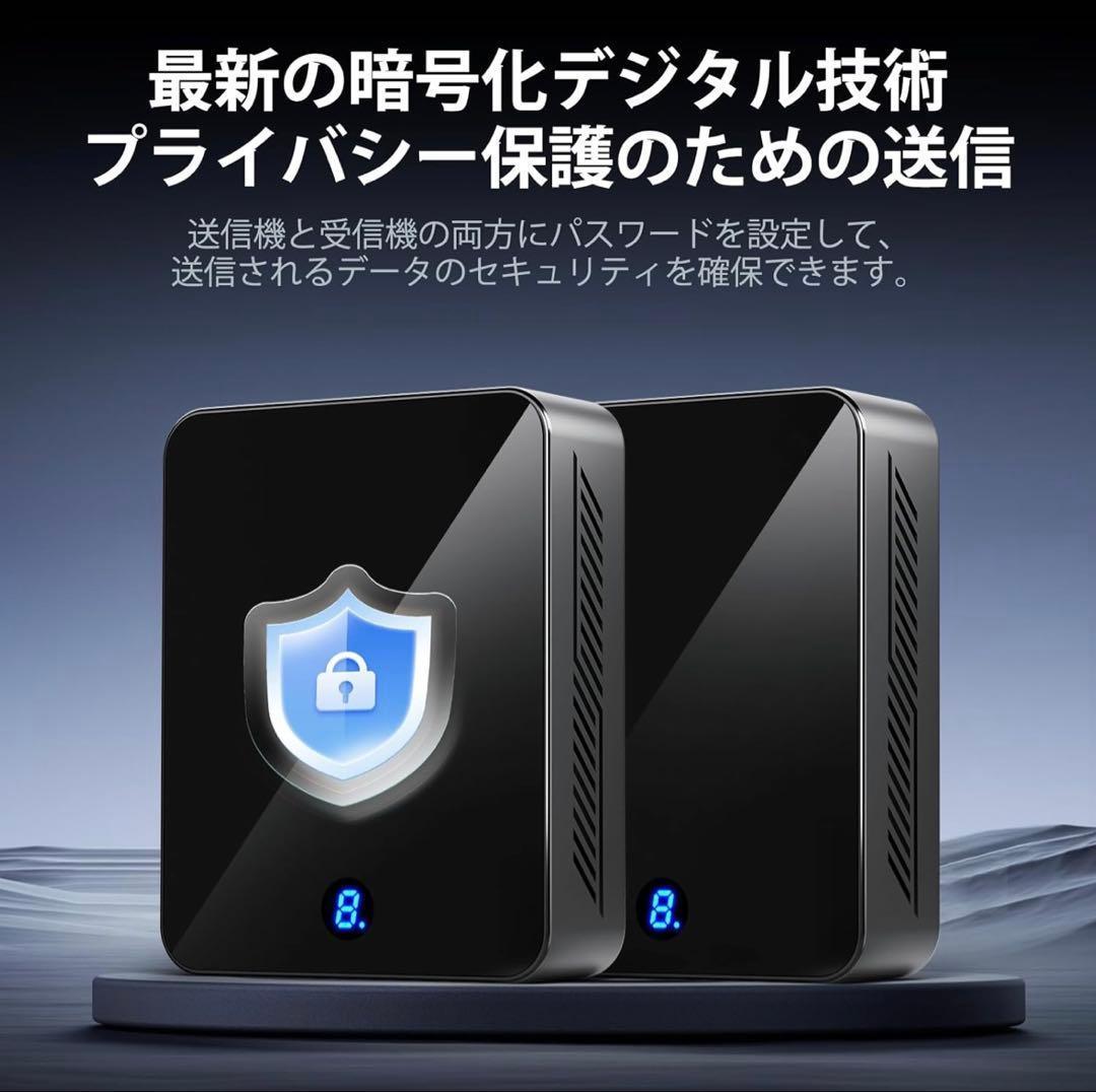 ワイヤレスHDMI送信機と受信機【4Kデコード 4K出力/プライバシー保護】