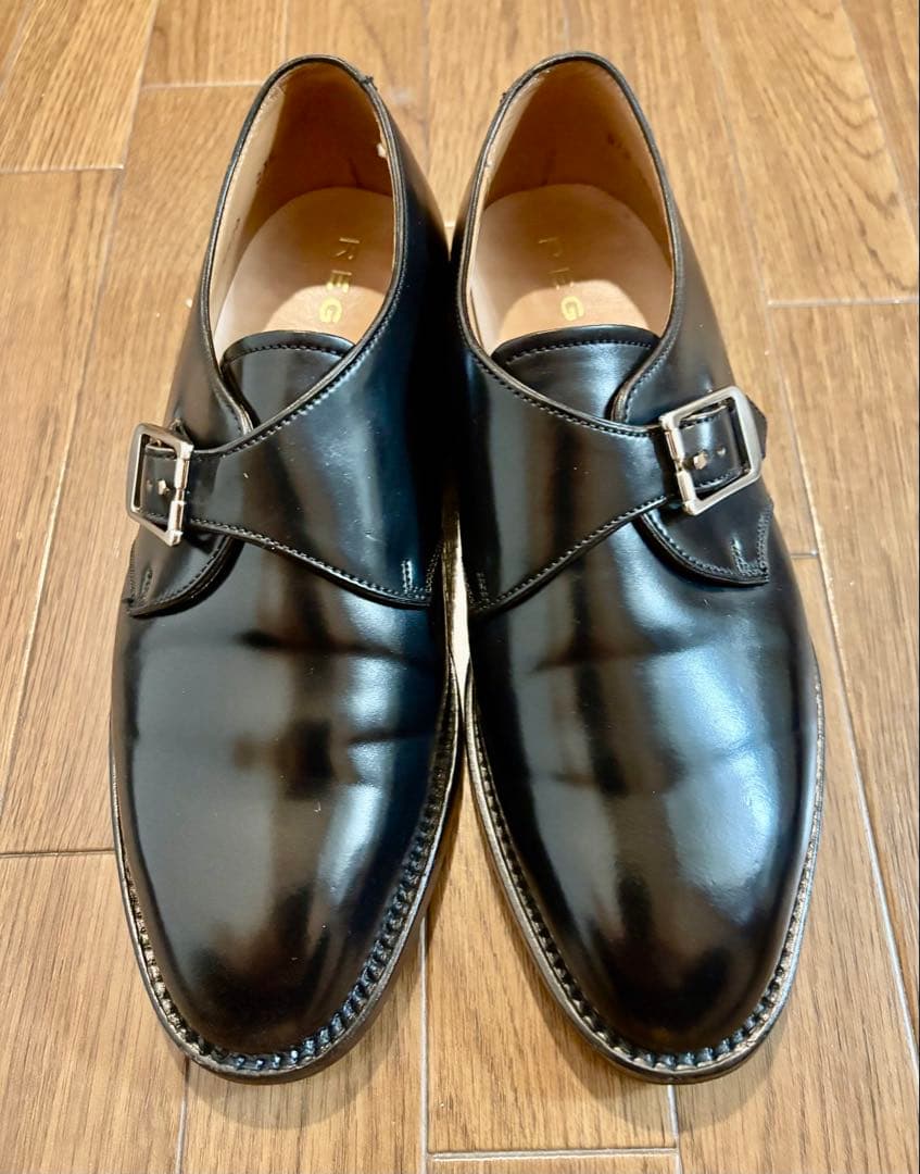 【美品】REGAL リーガル W910 コードバン モンクストラップ 23.5㎝