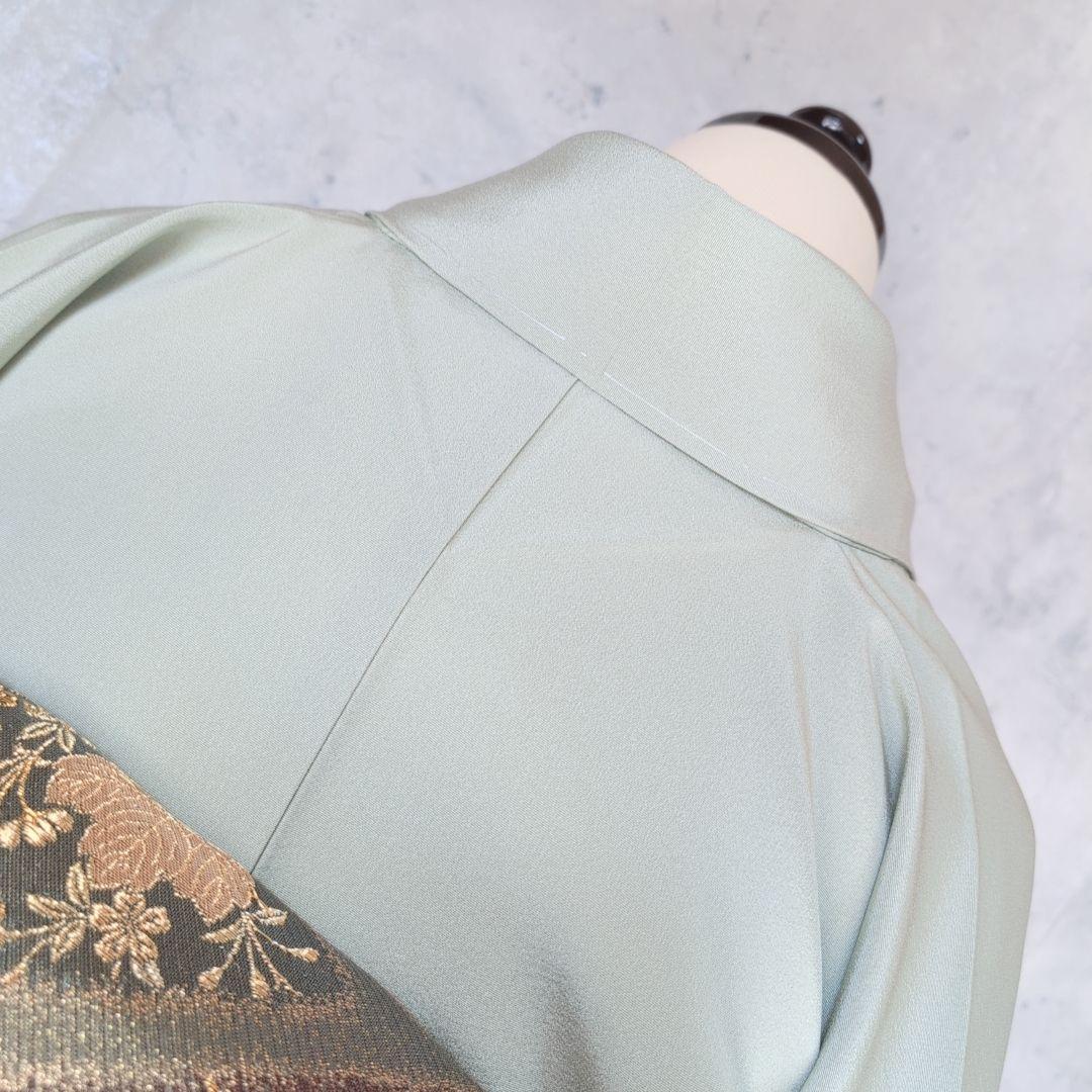 訪問着　フルセット　付け下げ　着物　正絹　刺繍　シンプル　爽やか　しつけ糸　A1