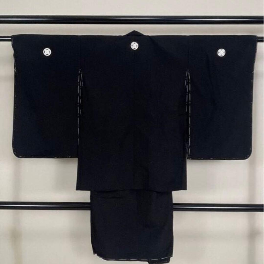 美品‼️七五三 五歳‼️黒地 紋付格上‼️金蘭袴‼️完全フルセット‼️ 家から揃え無 秀品