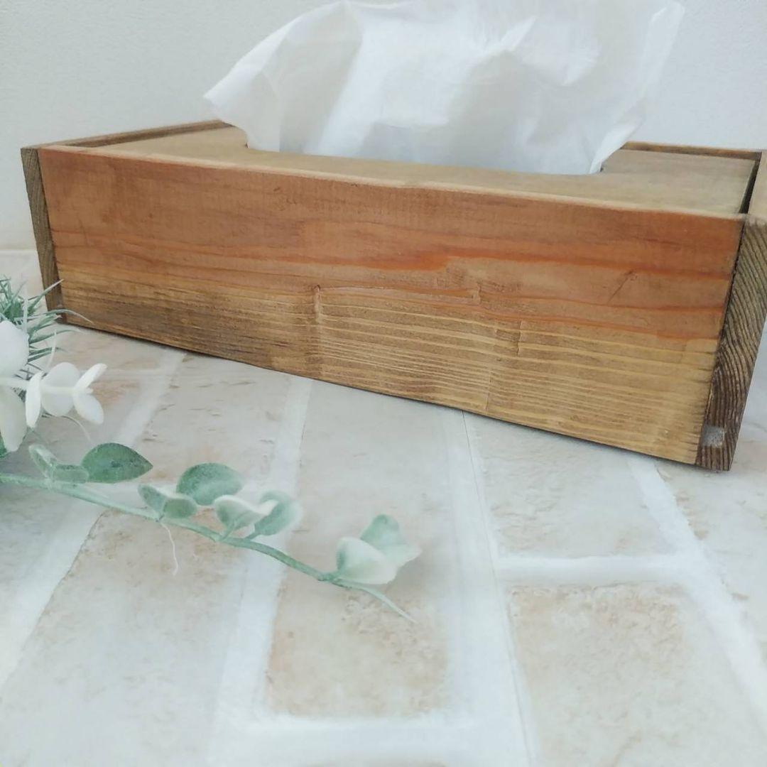 木製ボックスティッシュケース  ハンドメイド 試作品 004