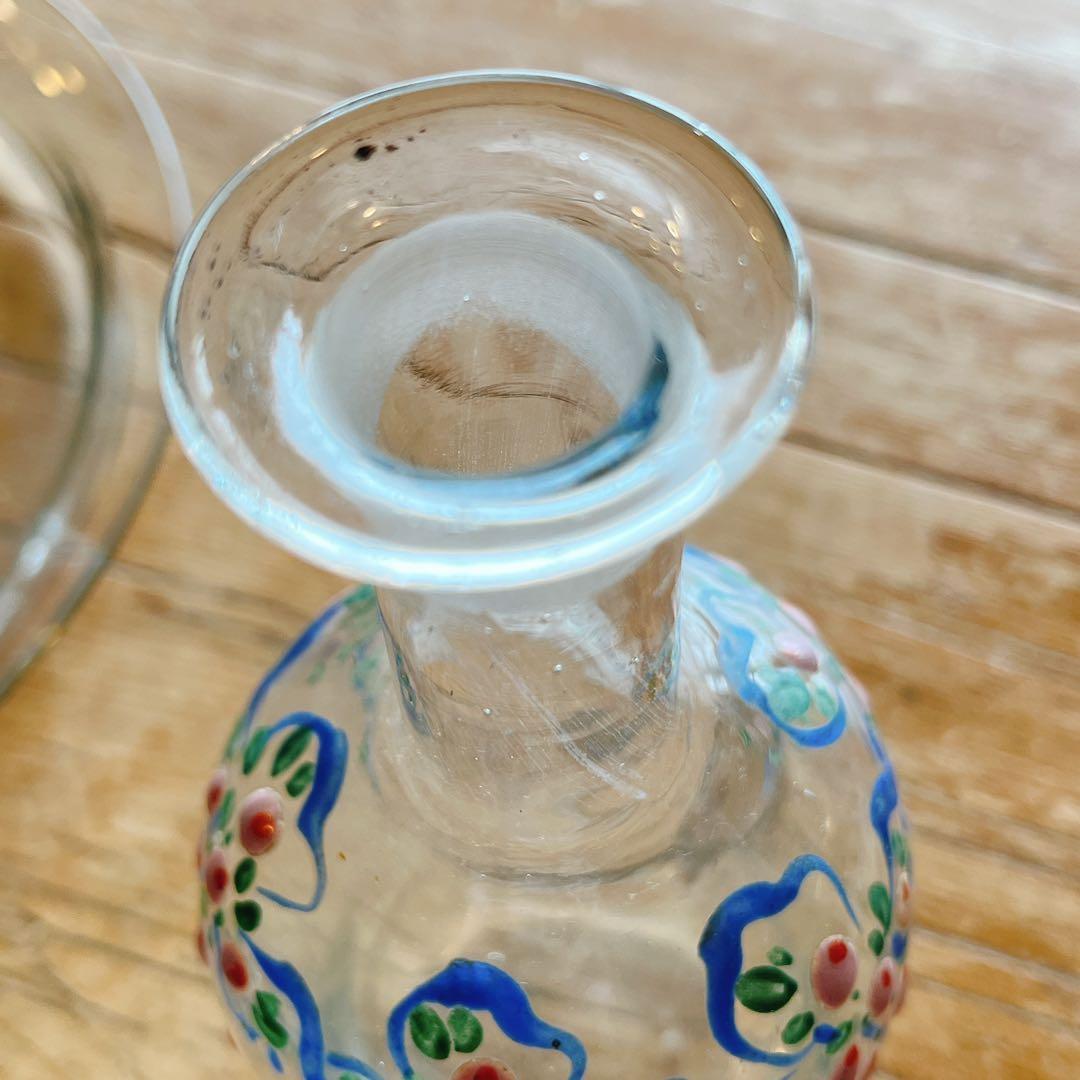 エナメル手描きの花柄が可愛いリキュールグラスSET