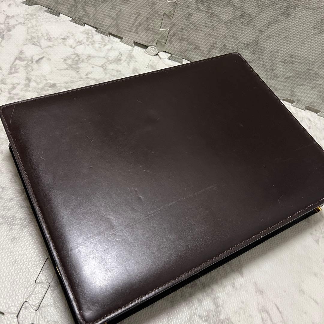 ロエベ アタッシュケース ビジネスバッグ アナグラム レザー ブラウン