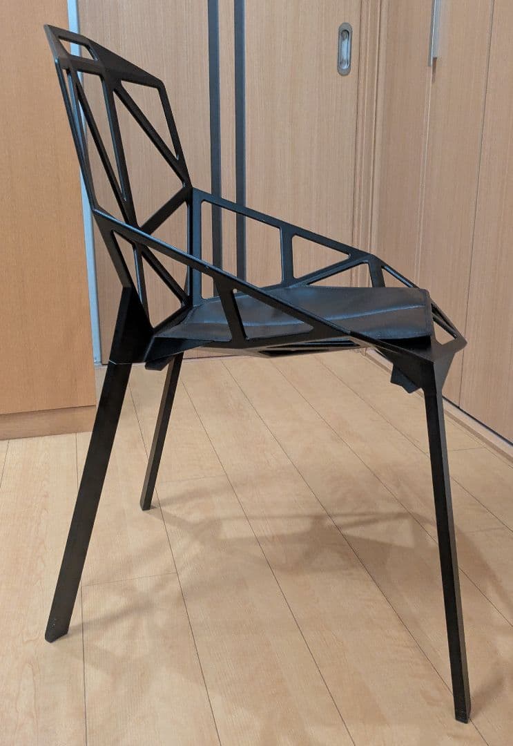 送込美品！MAGIS chair one革座面付きデザイナー椅子