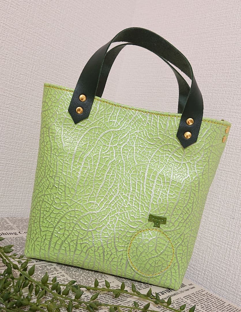 【オーダー】◇本革◇ぷっくり♪リアルメロンなトートバッグ☆