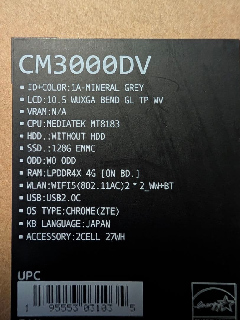 Chromebook Detachable CM3 CM3000DVA パソコン