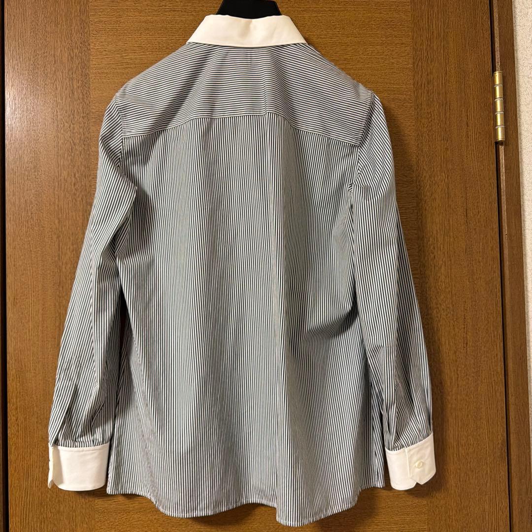 CELINE セリーヌ クレリックシャツ ストライプ 長袖 ホワイト襟 正規品