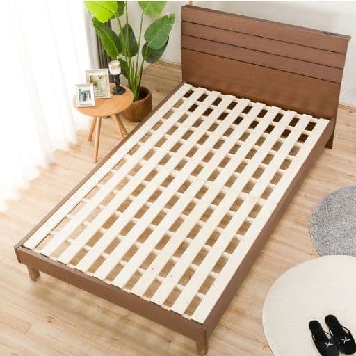 ほぼ新品 ダブルベッド フレーム のみ ブラウン オシャレ ナチュラル すのこ