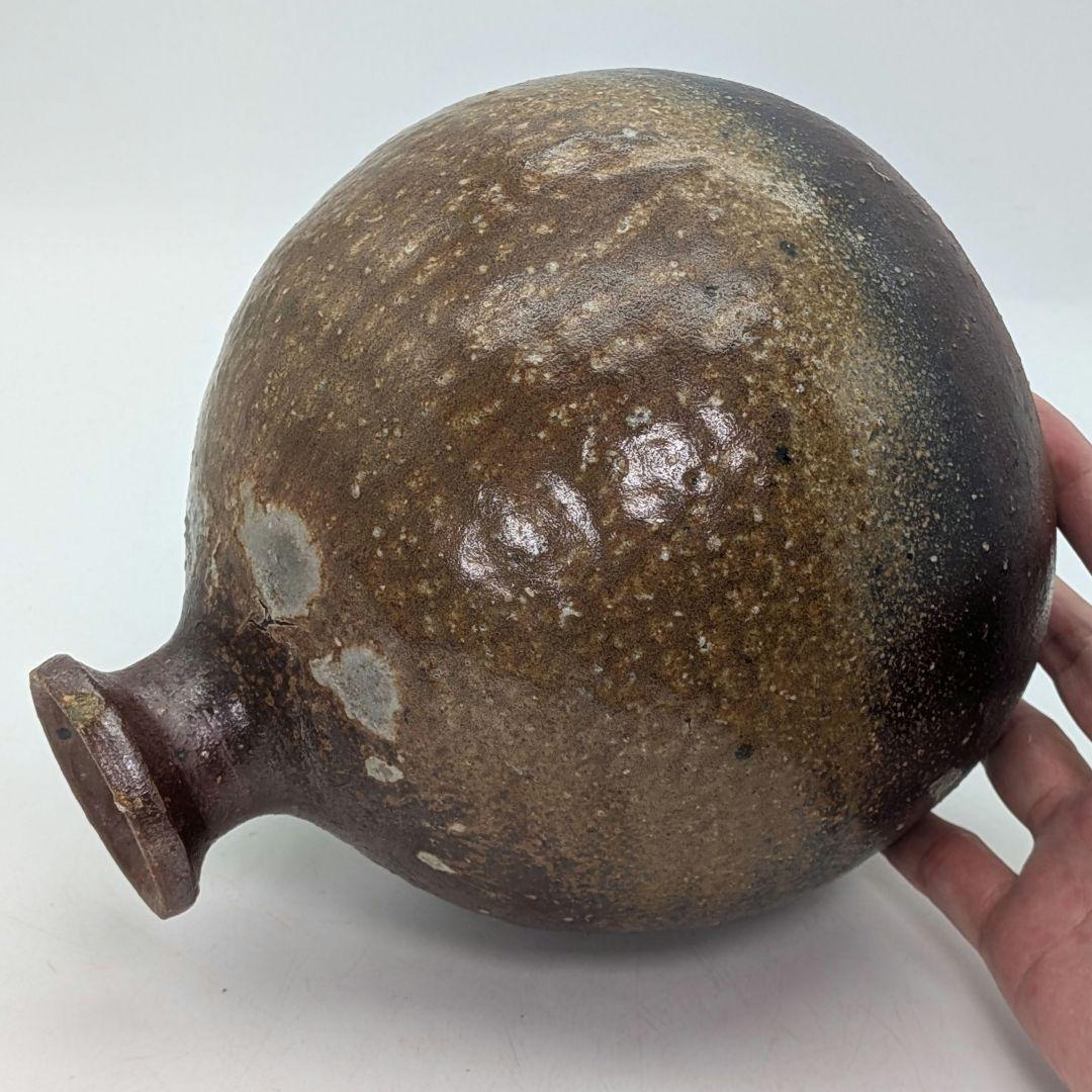 中村眞 造 備前焼 蕪徳利 共箱共布栞 壺 壷 花器 花入 花瓶 フラワーベース