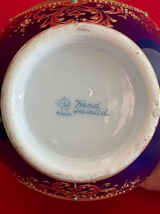 オールドノリタケ　コバルト花瓶