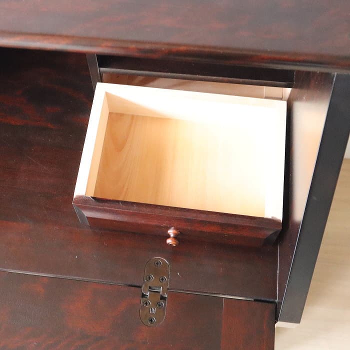 北海道民芸家具 ライティングビューロー カバ材 チェスト 日本製