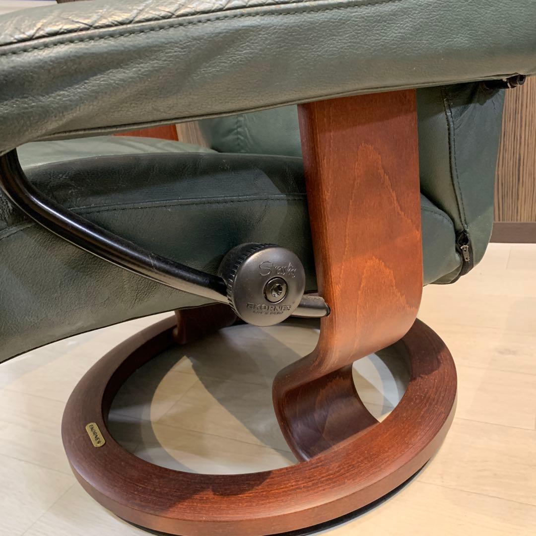 かずさん　エコーネス　リクライニングチェア　オットマン　グリーン