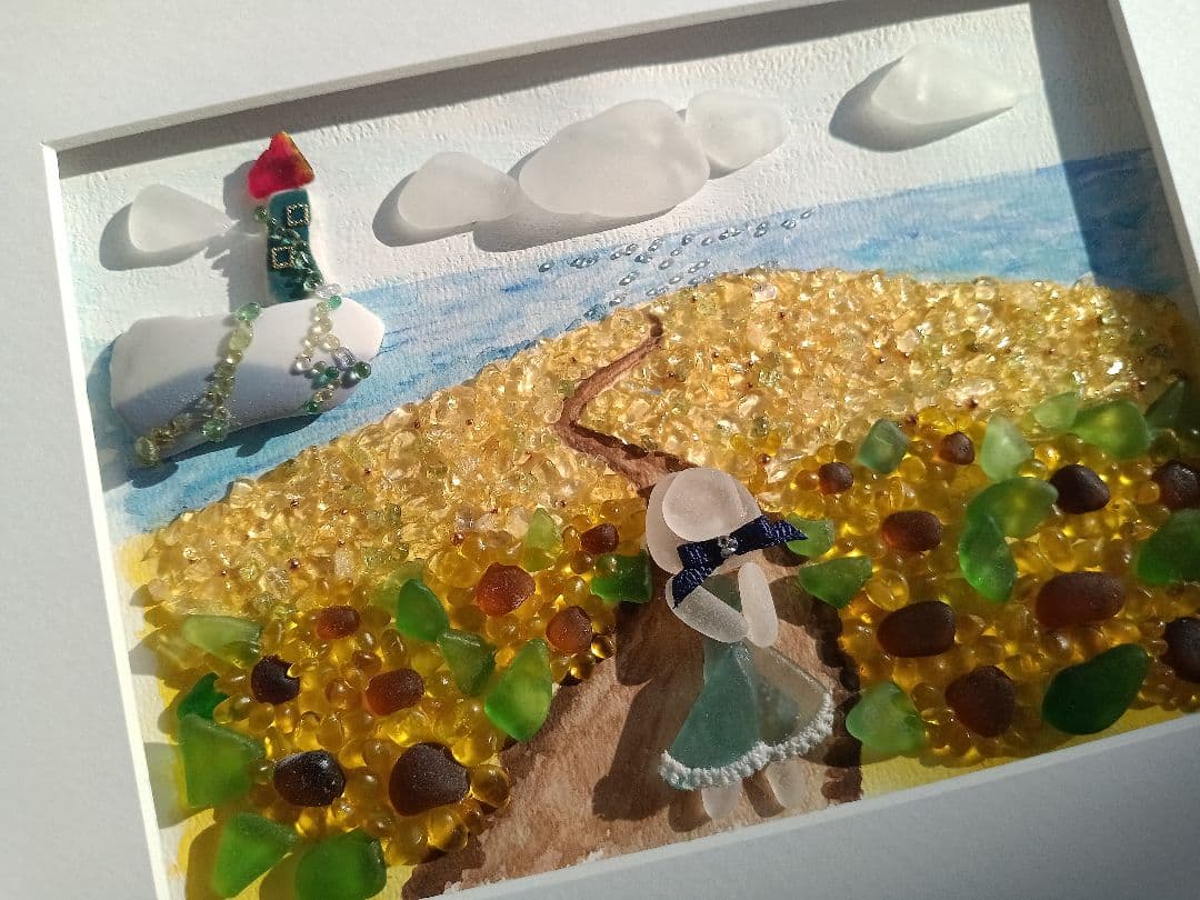 シーグラスアート　３点　うさうさ様ご確認用