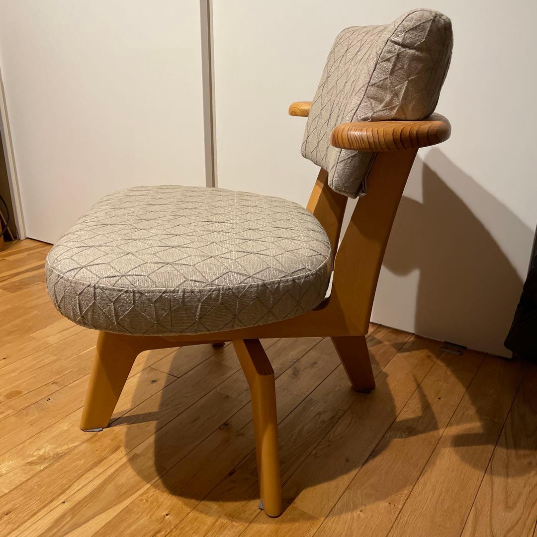 アサヒ風早モダンアームチェア 幾何学模様 ベージュ