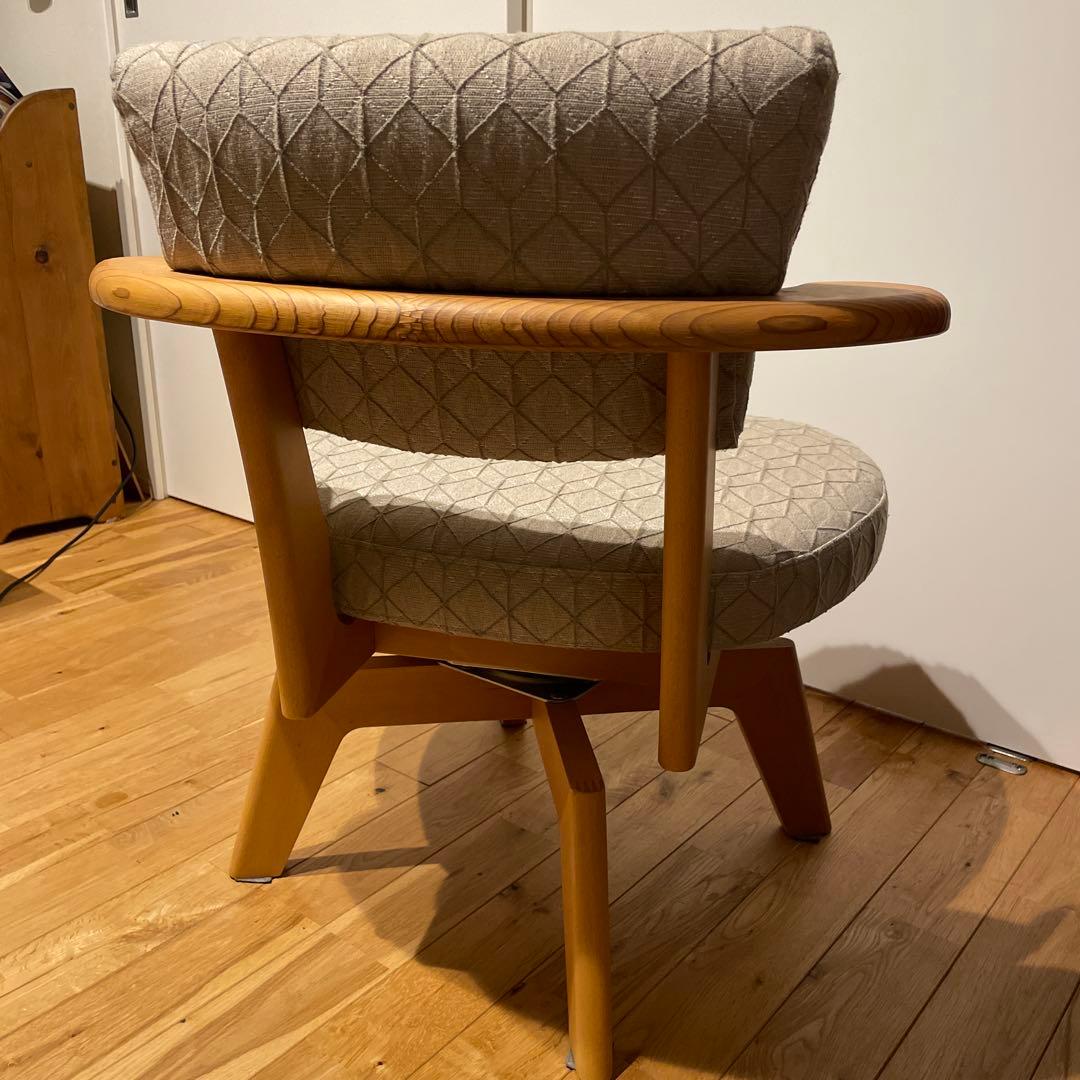 アサヒ風早モダンアームチェア 幾何学模様 ベージュ