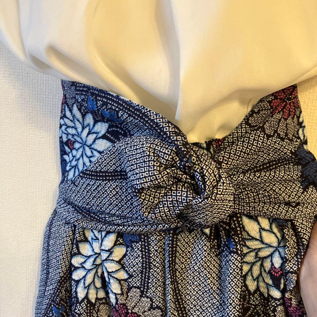 ハンドメイド　浴衣リメイク　ワイドパンツ+バッグ　【別売可】