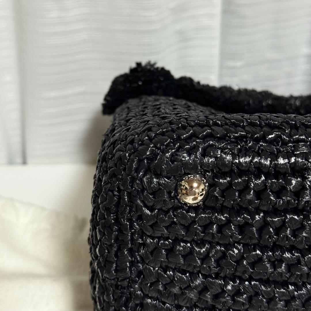 ⭐️極美品⭐️PRADA RAFIA PONPON 2way BAG ブラック