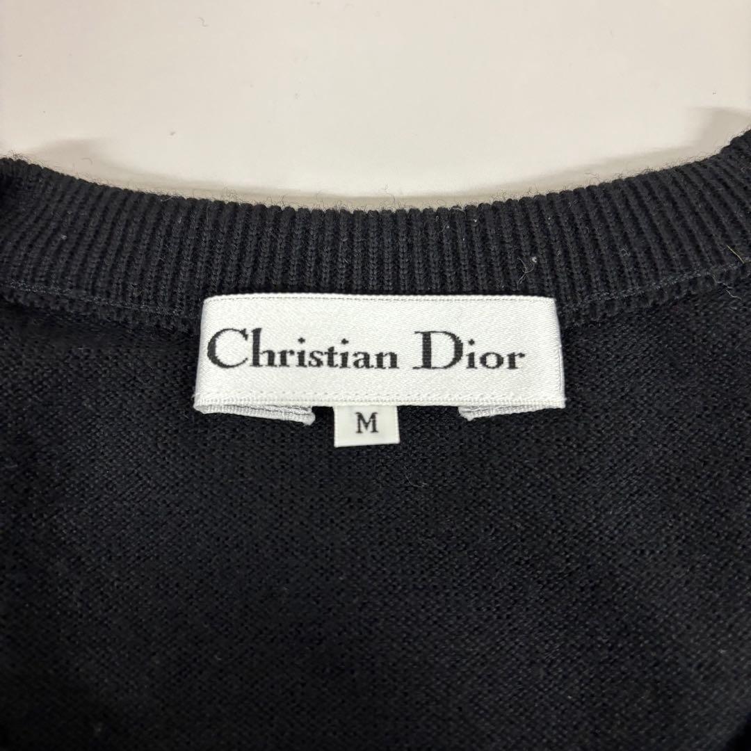 クリスチャンディオール　ウール100% 長袖ニットセーター　ブラックM（E1