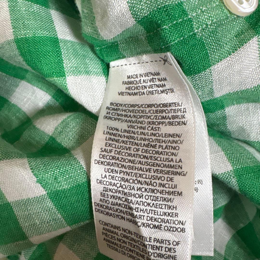 POLO RALPH LAUREN ワイド クロップド ギンガム リネン シャツ