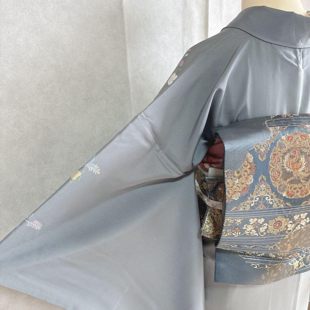 訪問着　フルセット　着物　正絹　四季草花　卒業式　入学式　金駒刺繍　G3