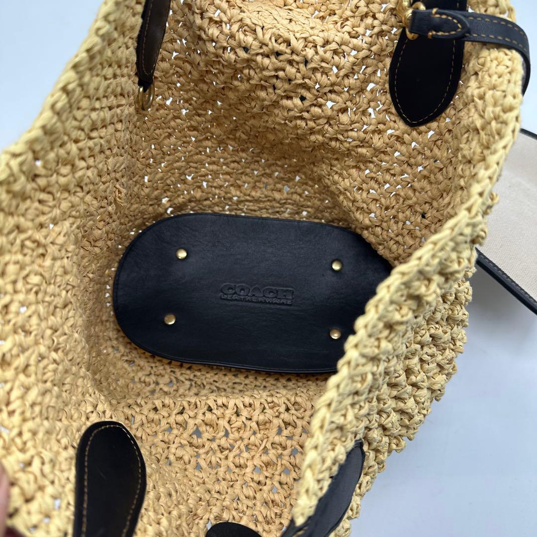 極美品【23SS】完売品 COACH コーチ かごバッグ ストロースモールトート