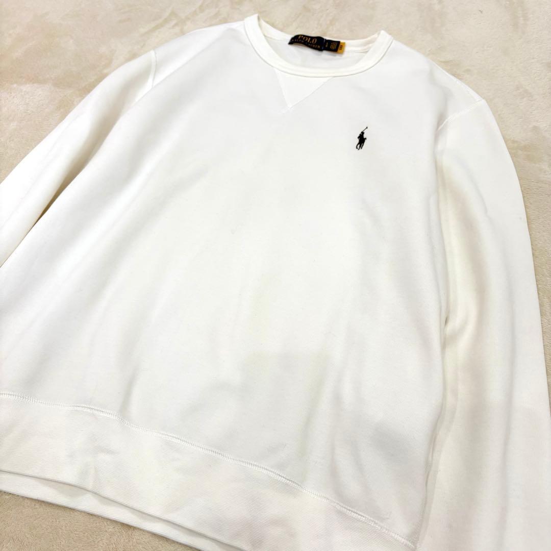 未使用級✳︎ポロラルフローレン現行タグ大人気定番スウェットトレーナーホワイト正規品
