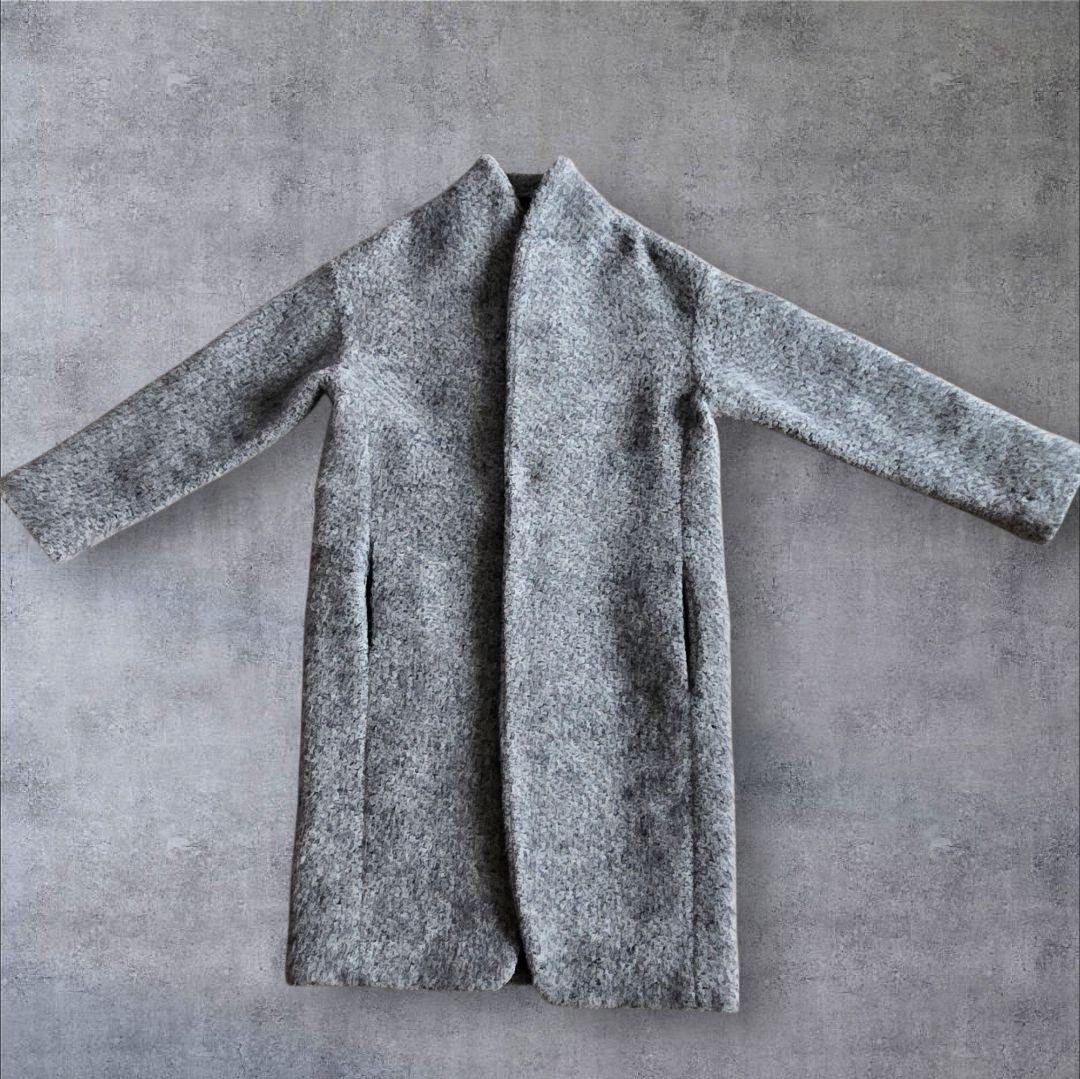 pas de calais パドカレ ノーカラーコート 36