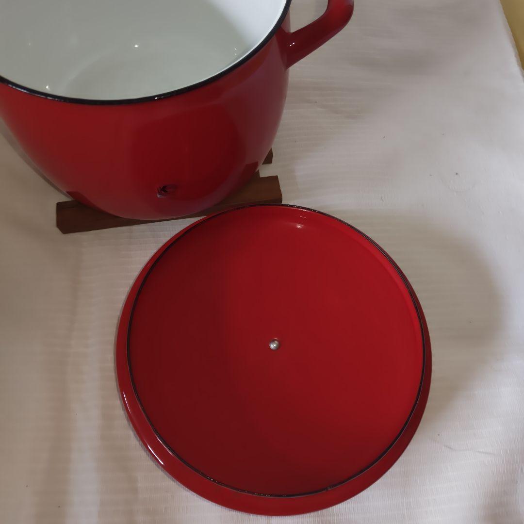 【良品】KOCKUMS　ヴィンテージ ホーロー両手鍋　スウェーデン　北欧　レッド
