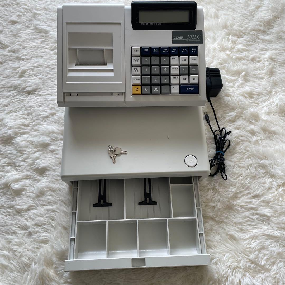 CLOVER 102LC レジスター 本体と新品ロール紙８本セット
