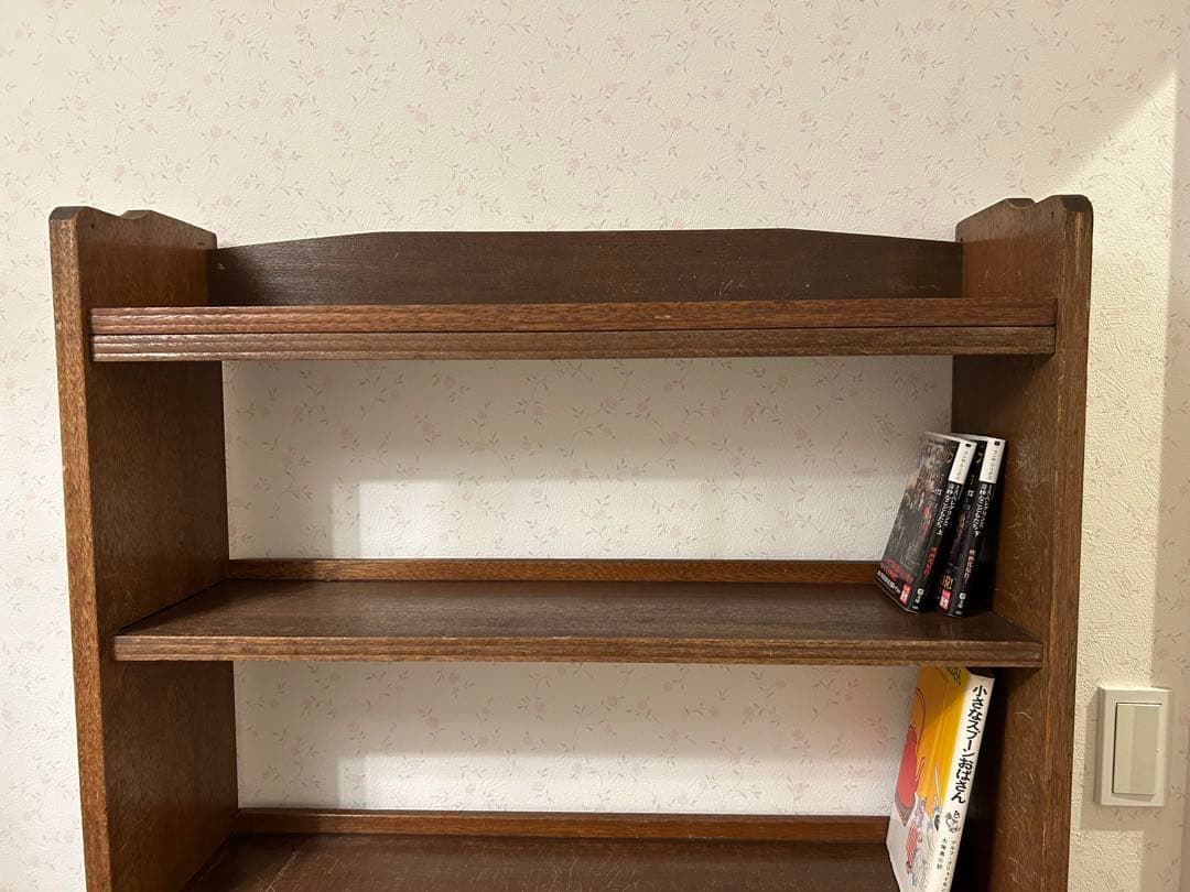 本棚・シェルフ・レトロ・アンティーク木製本棚・木製5段シェルフ ブラウン167㎝