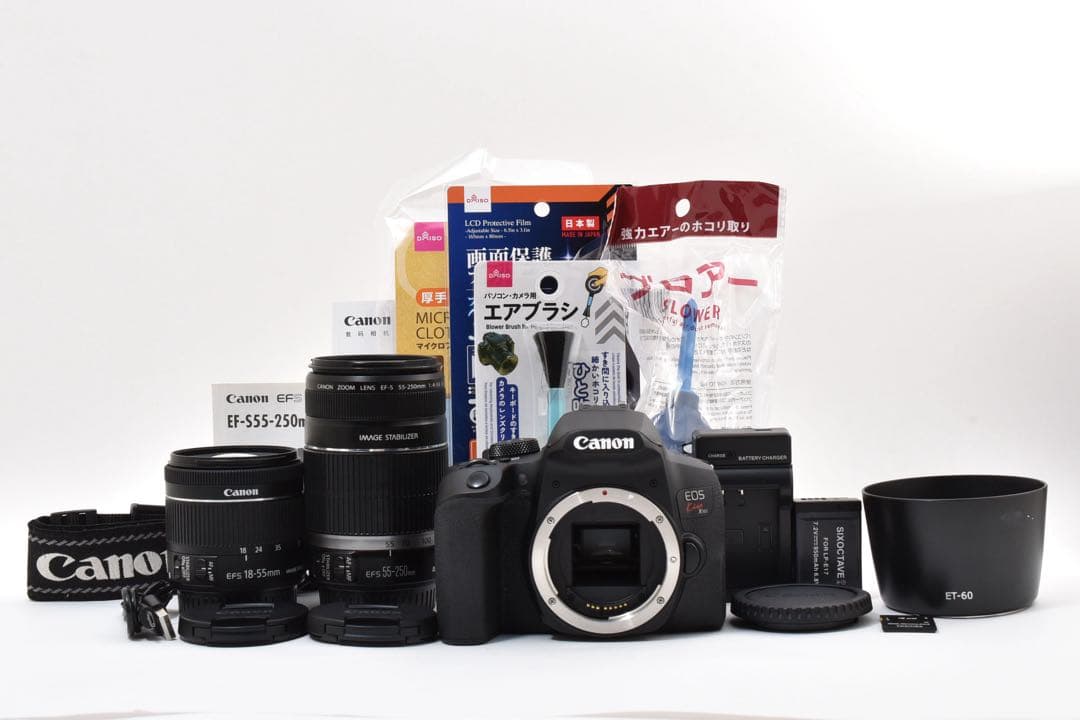 デジタル一眼レフカメラcanon kiss x 10i標準&望遠レンズセット