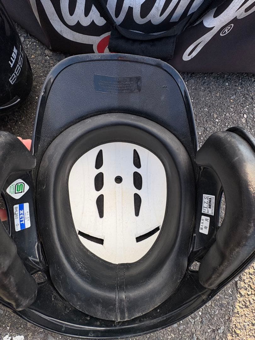 軟式野球用ヘルメット7式、ケース付き