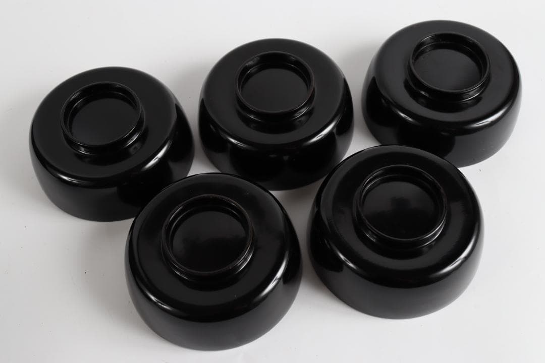 木製漆器 花蝶蒔絵 吸物椀 五客 漆芸③