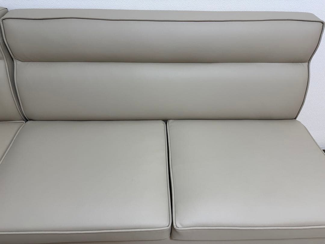 ニトリ ソファ 合成皮革タイプ コーナー ベージュ A