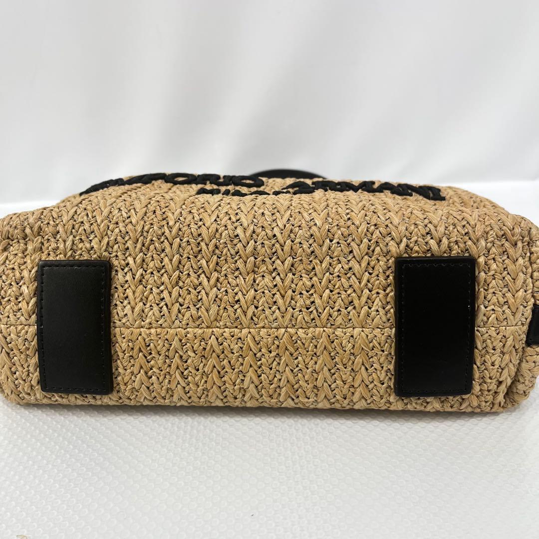 ポポロン ✨希少✨ EMPORIO ARMANI ラフィア　ストローバッグ