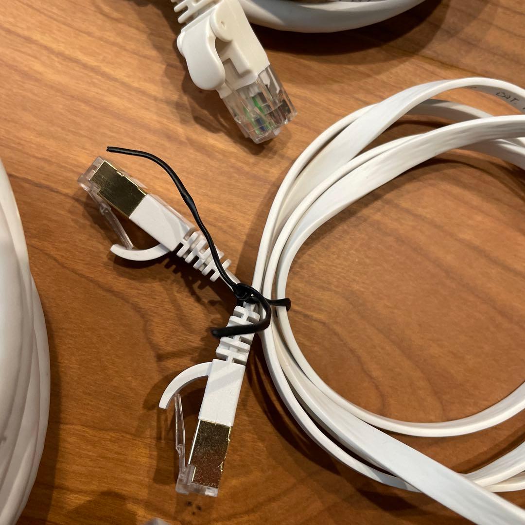 LANケーブル 黒と白 15本まとめ売りセット cat.6,6A,7