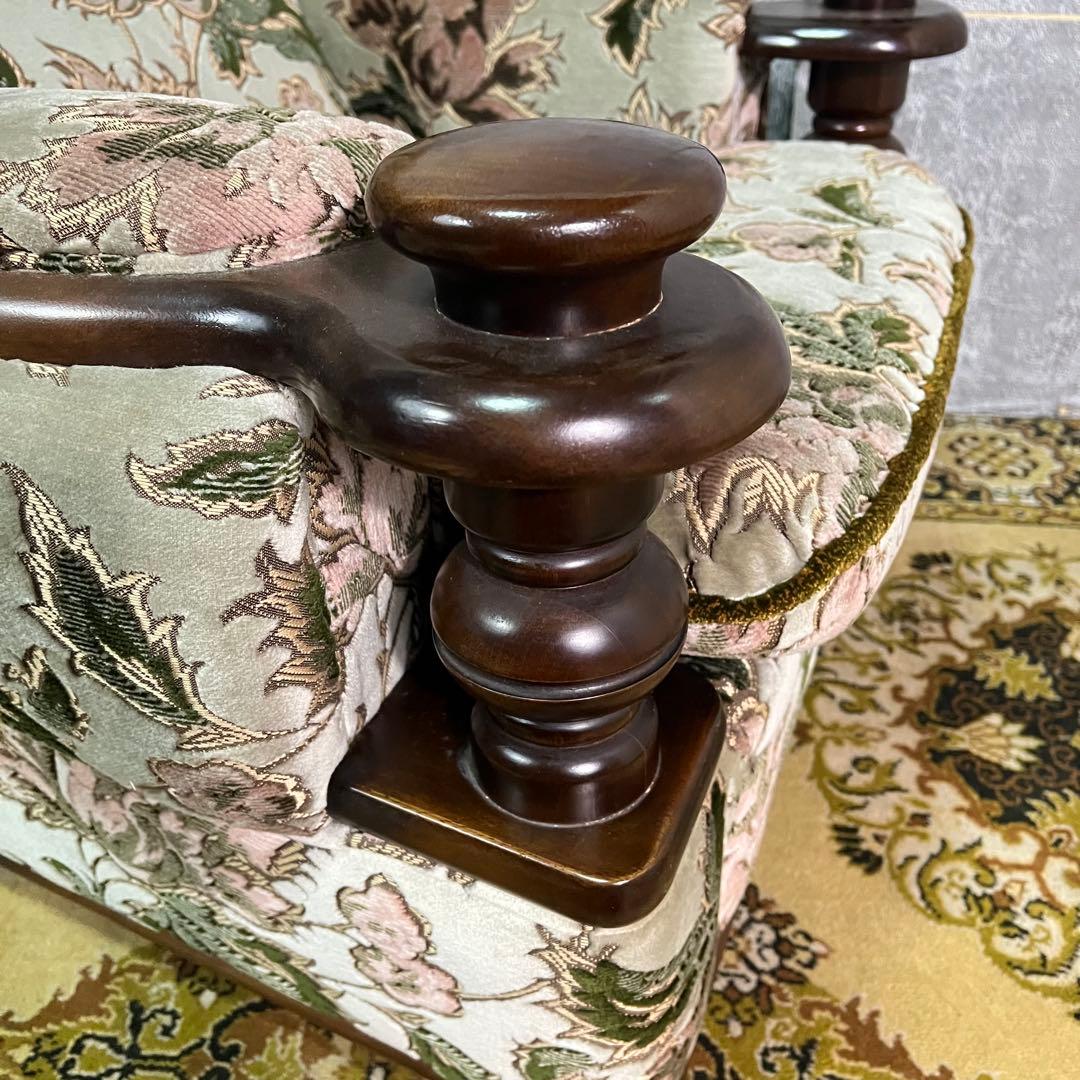 ꧁カリモク家具 karimoku꧂コロニアル 1人掛けアームソファ 花柄