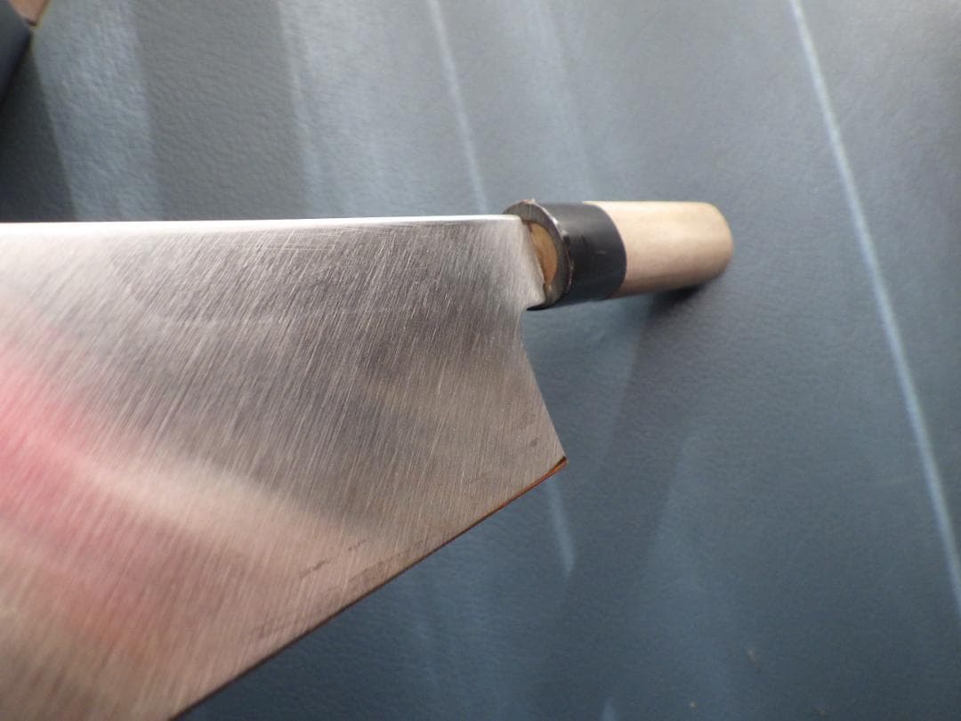 テ*ん様 京都/有次・鎌薄包丁・黒本水牛★手研ぎ済み▲記名有り▲