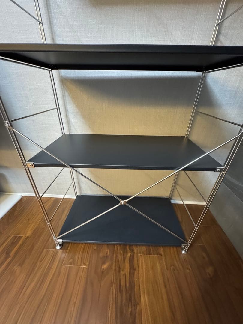 無印スチールユニットシェルフ　スチール棚　ダークグレー