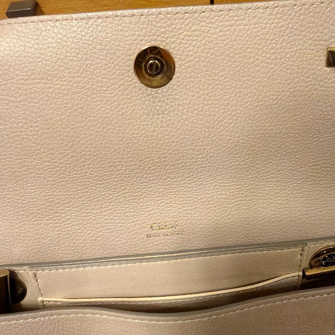 クロエ　クレア　ショルダーバッグ　ベージュ バイカラー