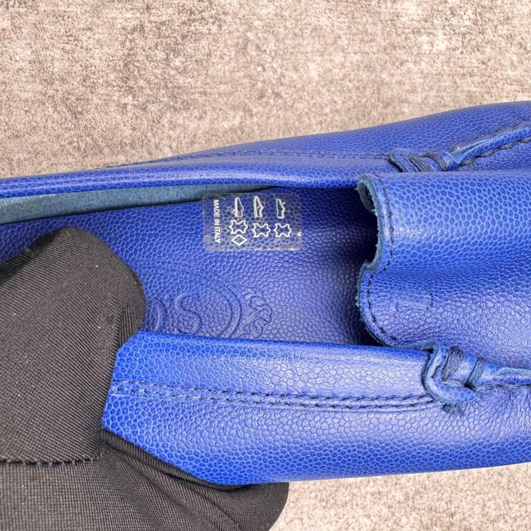 極美品　トッズ ブルー　ゴンミーノ　ドライビングシューズ　モカシン　レザー 本革