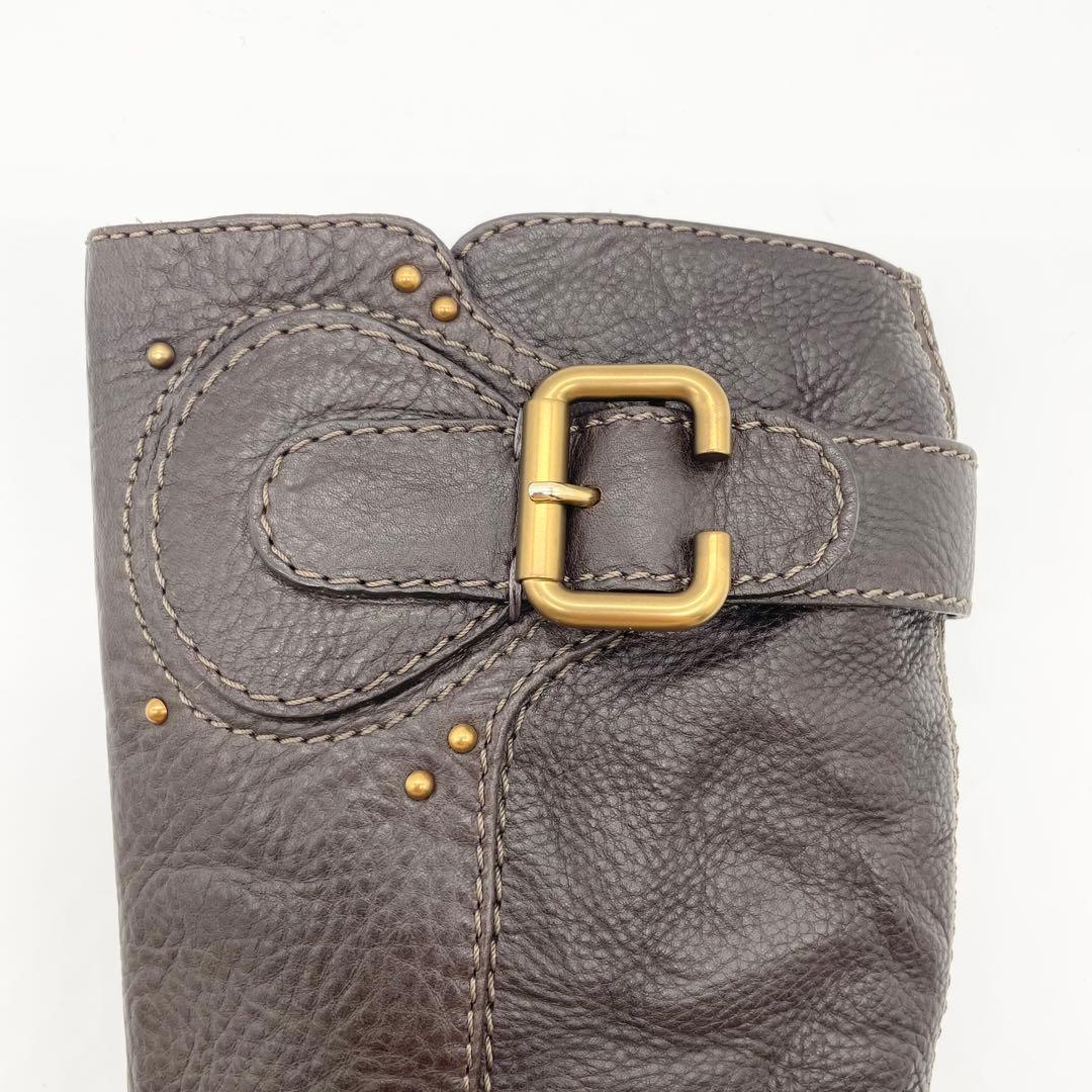 【美品】Chloe クロエ ロングブーツ サイドジップ レザー 金具 23cm