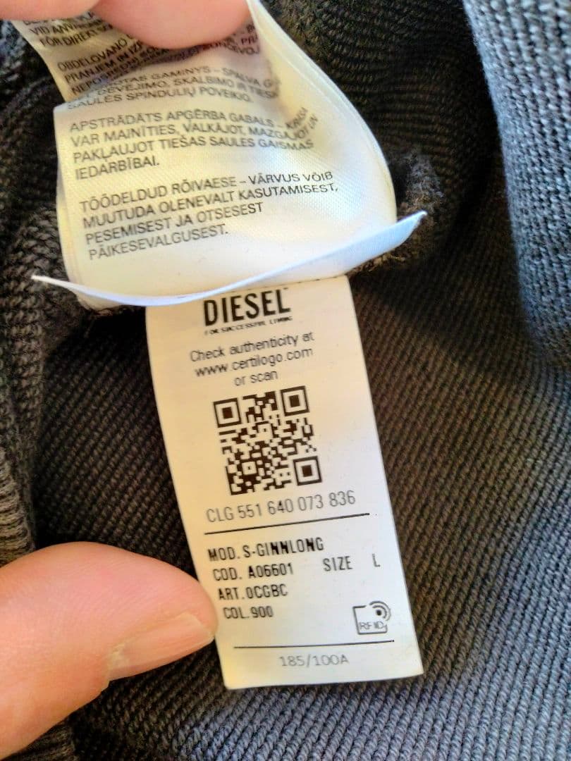 DIESEL（GINNLONG刺繍 SWEAT-SHIRT）＆キャップ2点新品